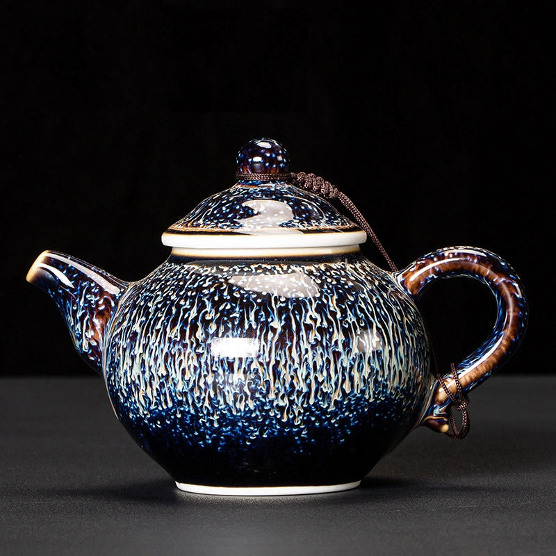 Blue Gold Wave Pattern Teapot