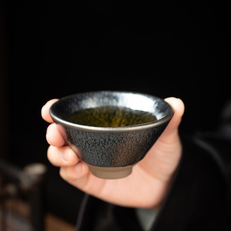 Bamboo Hat-Shaped Oil-Spot Glaze Jianzhan Cup