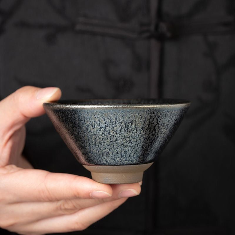 Bamboo Hat-Shaped Oil-Spot Glaze Jianzhan Cup