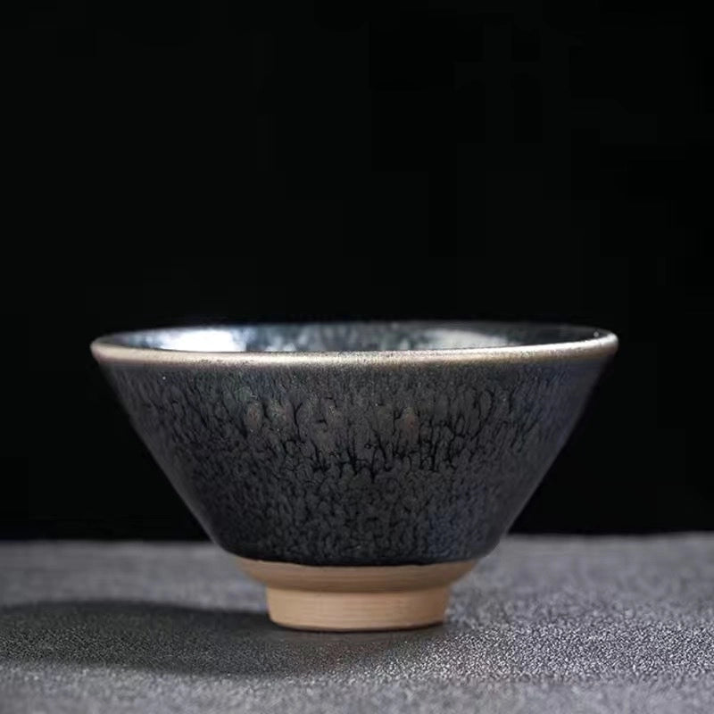 Bamboo Hat-Shaped Oil-Spot Glaze Jianzhan Cup