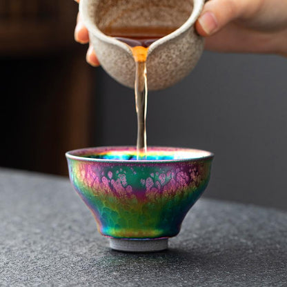 Seven-Color Kiln-Transformed Jianzhan Teacup