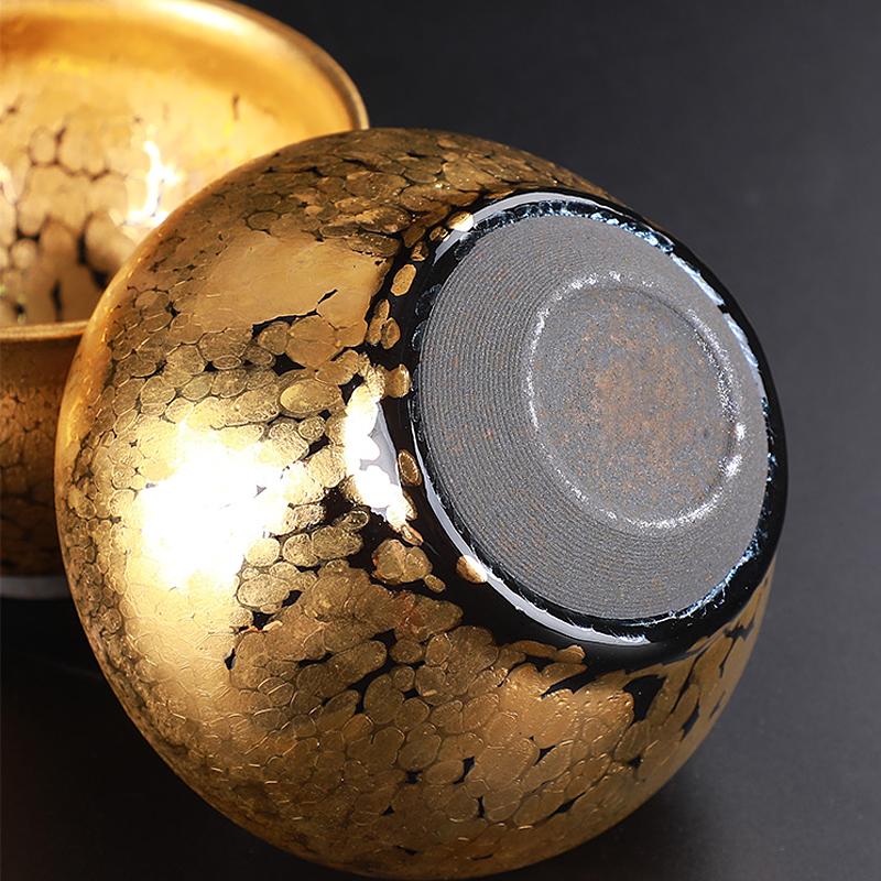 Golden Speck Tenmoku Ceramic Tea Cup