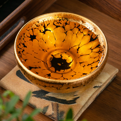 Golden Speck Tenmoku Ceramic Tea Cup