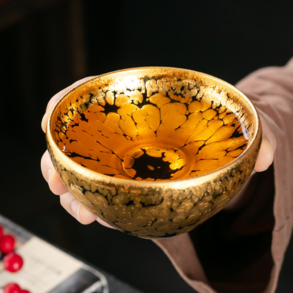 Golden Speck Tenmoku Ceramic Tea Cup