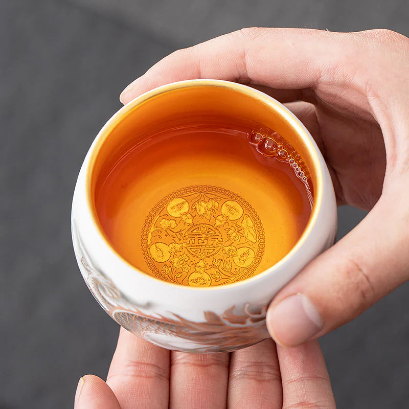 The Dragon Golden Tenmoku Tea Cup