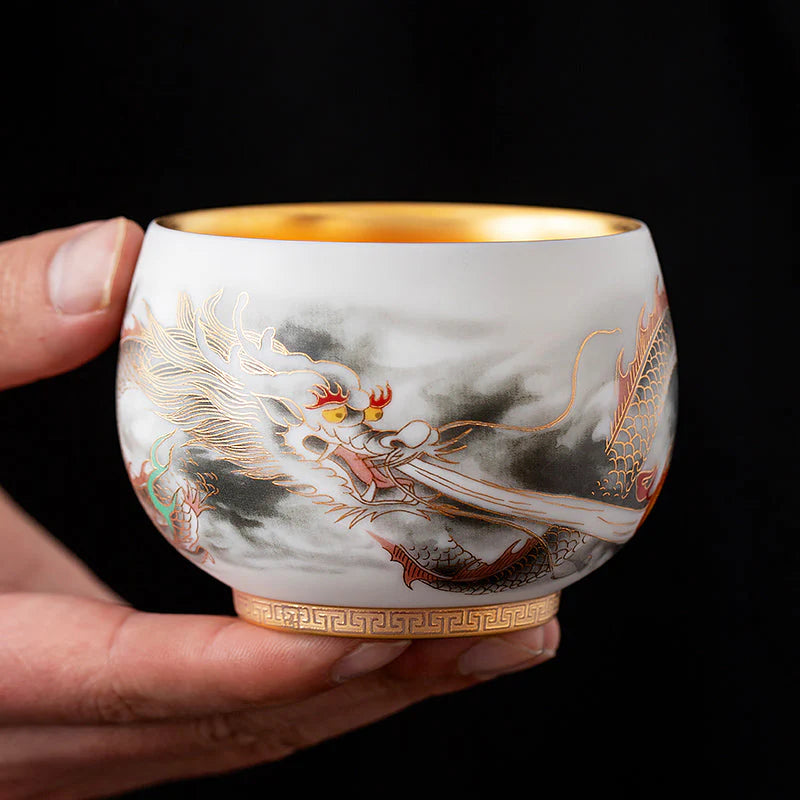 The Dragon Golden Tenmoku Tea Cup
