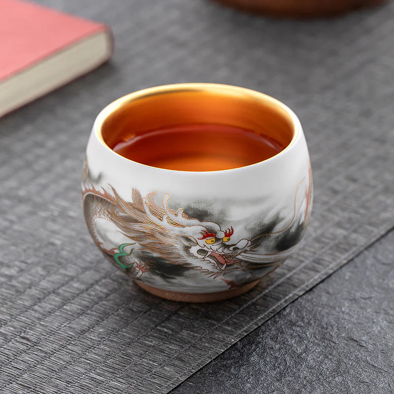 The Dragon Golden Tenmoku Tea Cup