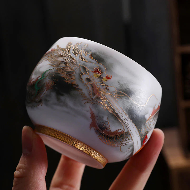 The Dragon Golden Tenmoku Tea Cup