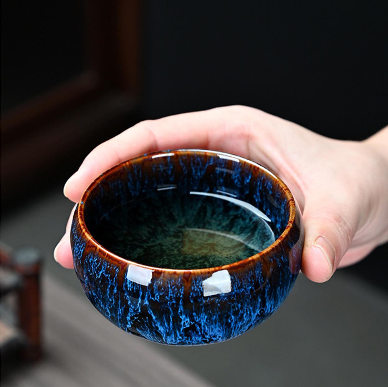 Luohan-style Kiln-transmutation Glaze Tenmoku Tea Cup