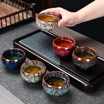 Luohan-style Kiln-transmutation Glaze Tenmoku Tea Cup