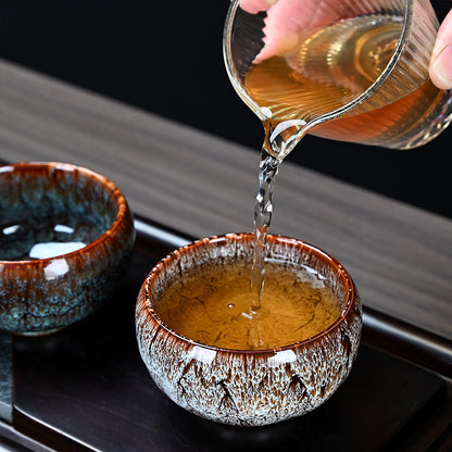 Luohan-style Kiln-transmutation Glaze Tenmoku Tea Cup