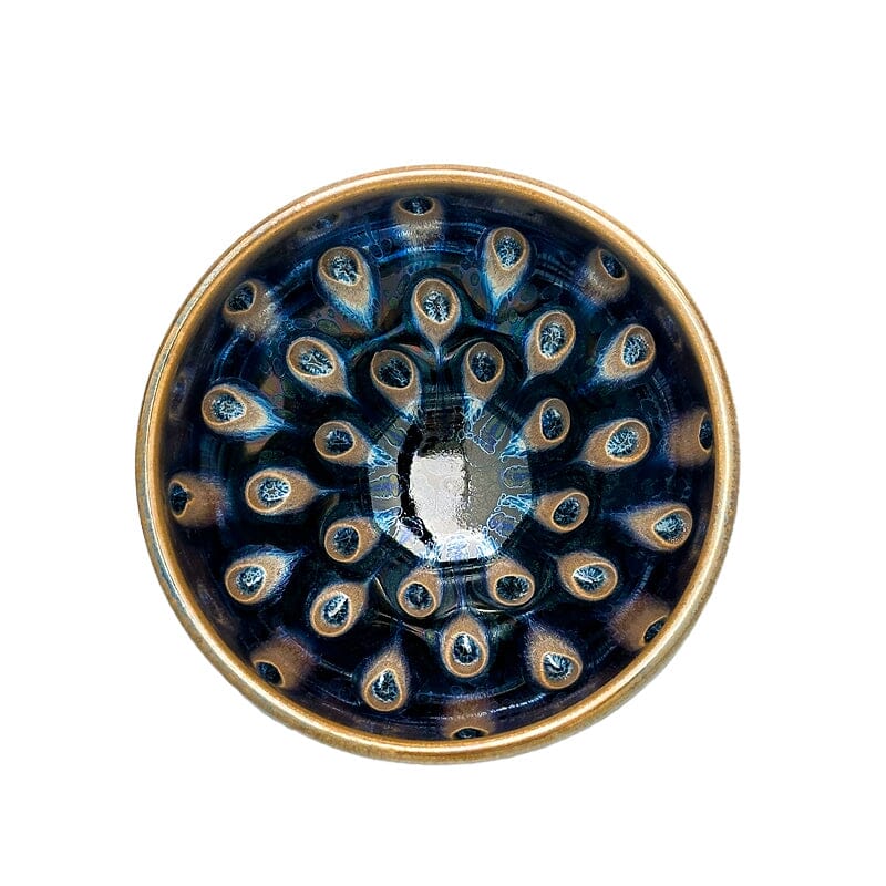 Peacock Eyes Tenmoku Tea Cup