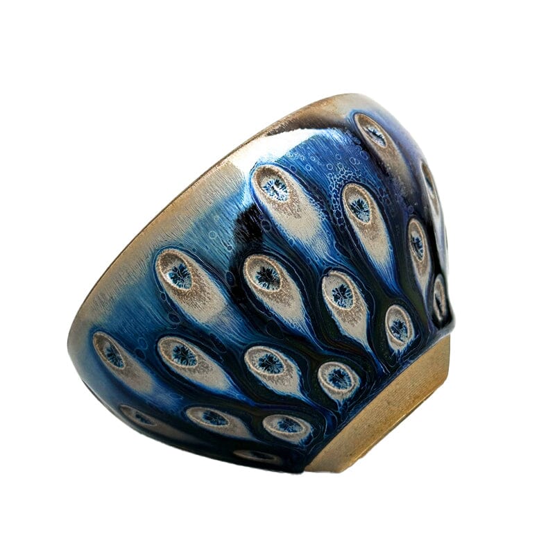 Peacock Eyes Tenmoku Tea Cup