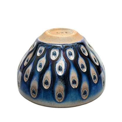 Peacock Eyes Tenmoku Tea Cup