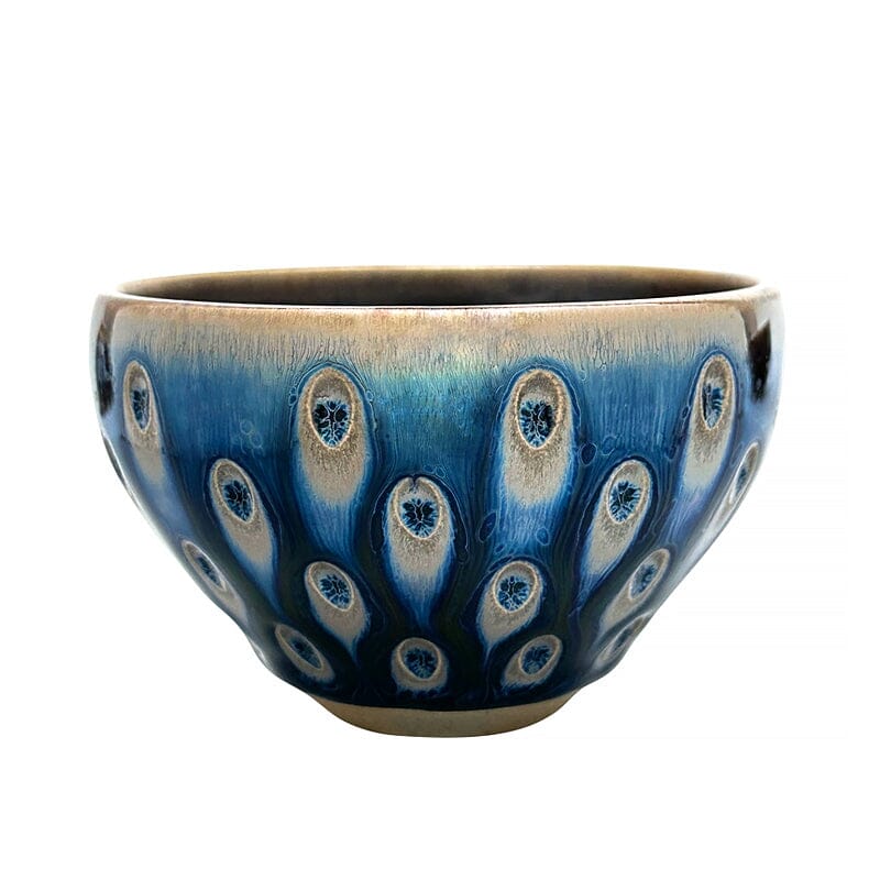 Peacock Eyes Tenmoku Tea Cup
