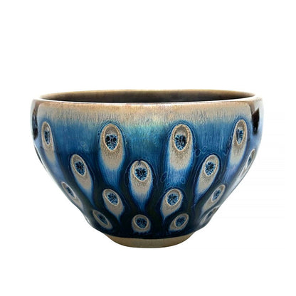 Peacock Eyes Tenmoku Tea Cup