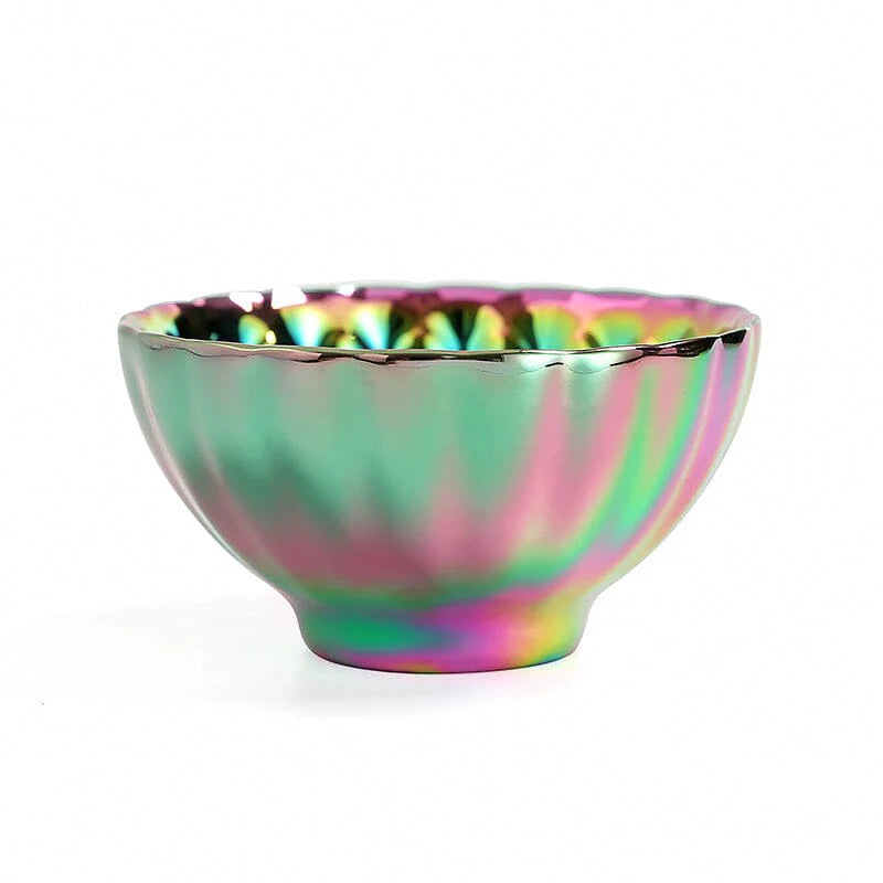 Vivid Peacock Tenmoku Tea Cup