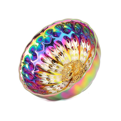 Vivid Peacock Tenmoku Tea Cup