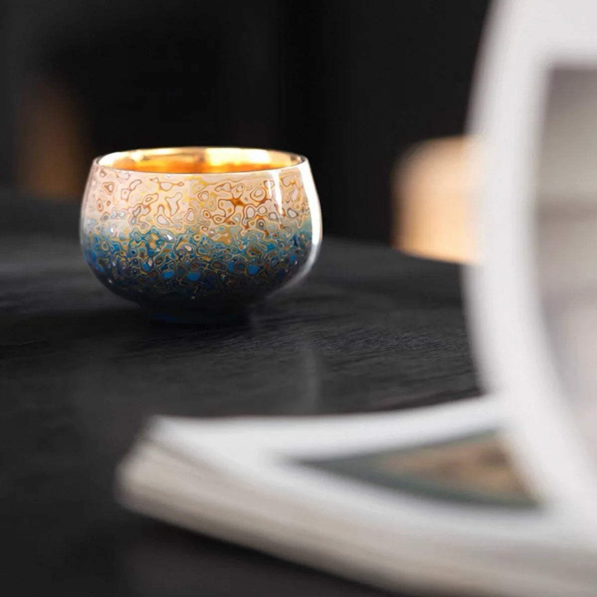 Midnight Radiance Handcrafted Raden Lacquerware Cup