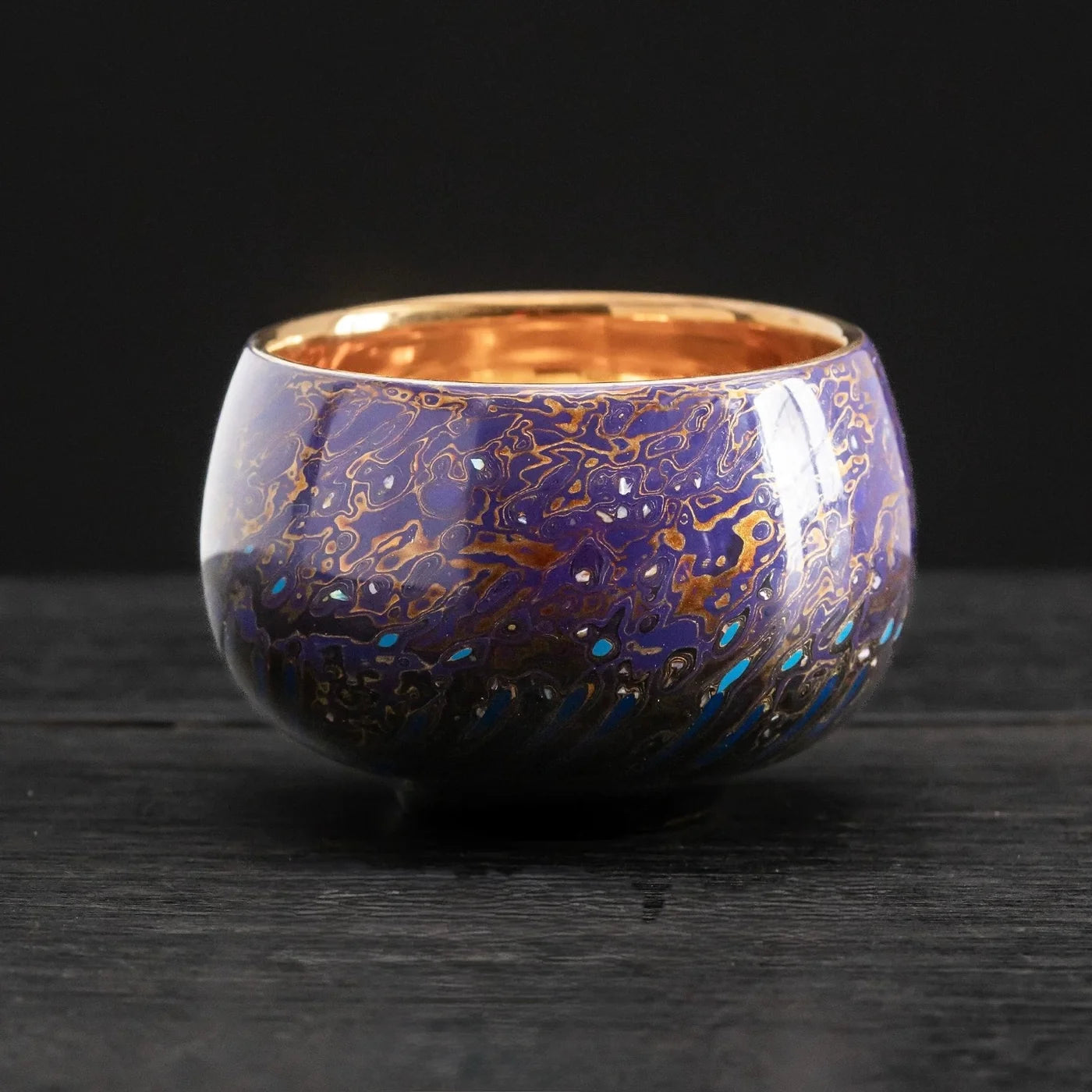 Midnight Radiance Handcrafted Raden Lacquerware Cup