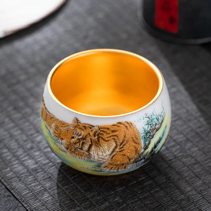 The Tiger Tenmoku Ceramic Tea Cup