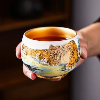 The Tiger Tenmoku Ceramic Tea Cup