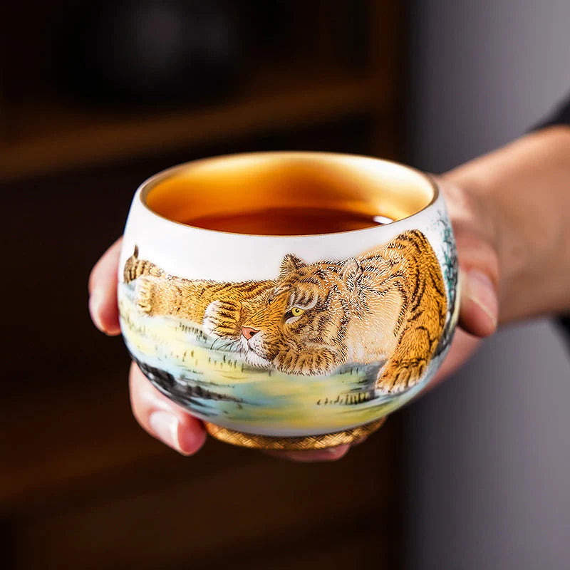 The Tiger Tenmoku Ceramic Tea Cup
