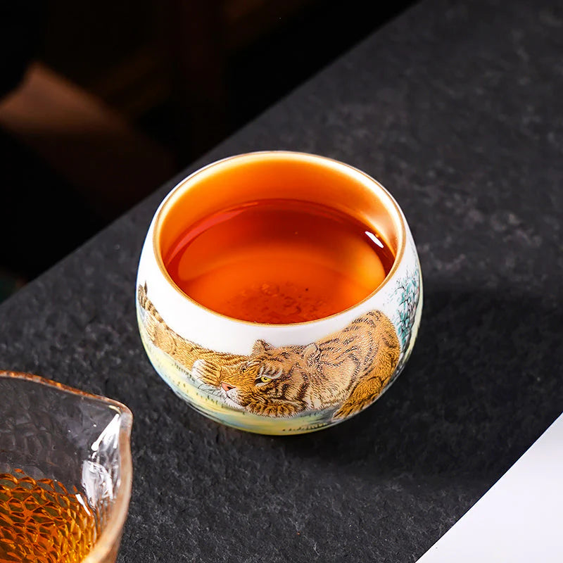 The Tiger Tenmoku Ceramic Tea Cup