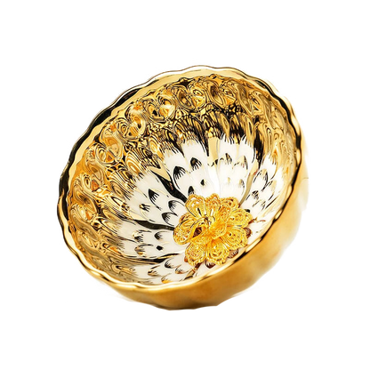 Vivid Gold Tenmoku Tea Cup