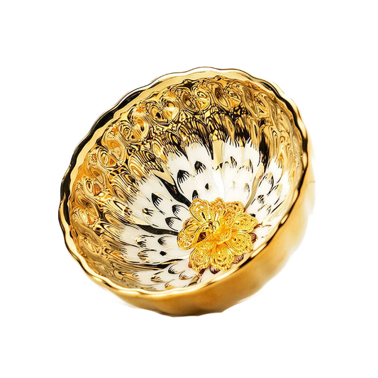 Vivid Gold Tenmoku Tea Cup