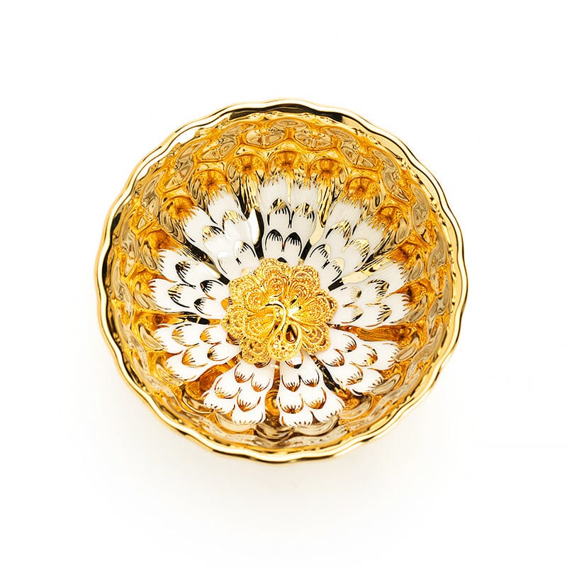 Vivid Gold Tenmoku Tea Cup