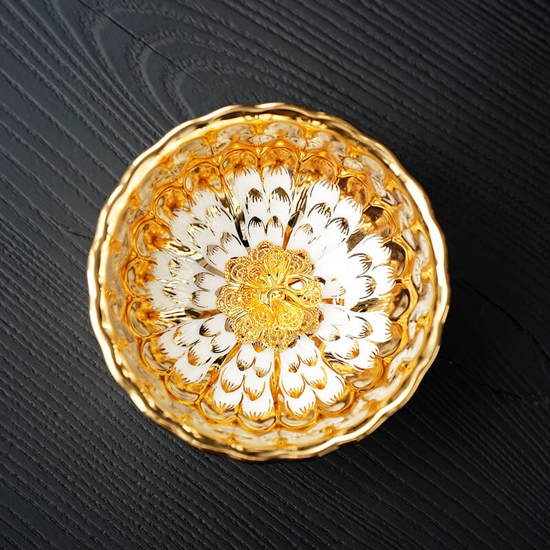 Vivid Gold Tenmoku Tea Cup