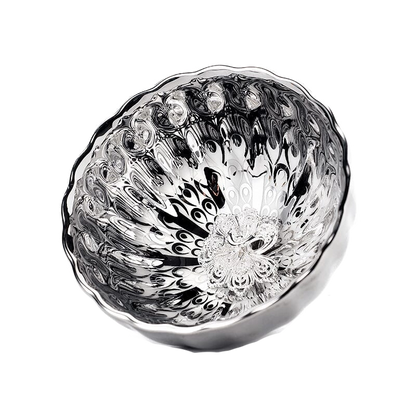Vivid Silver Tenmoku Tea Cup