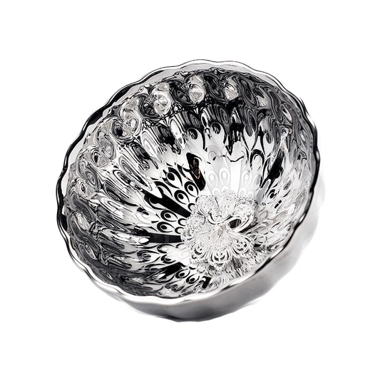 Vivid Silver Tenmoku Tea Cup