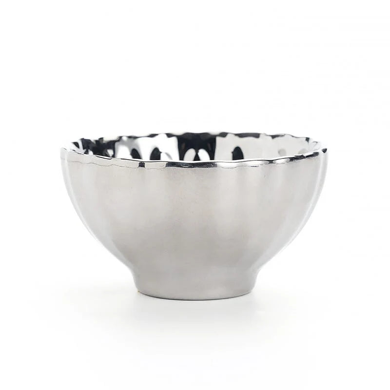 Vivid Silver Tenmoku Tea Cup