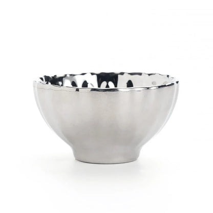 Vivid Silver Tenmoku Tea Cup