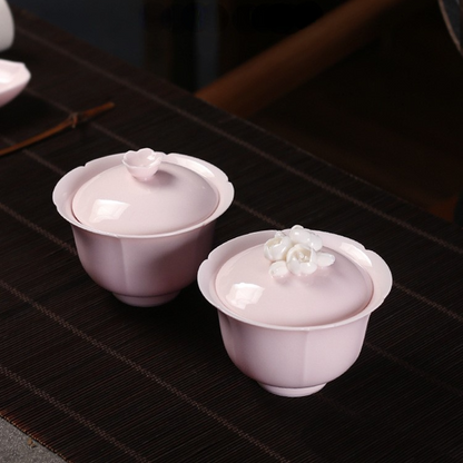 Art Tea Cup JianZhan Tenmoku Gai Wan Sakura