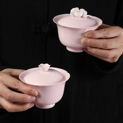 Art Tea Cup JianZhan Tenmoku Gai Wan Sakura