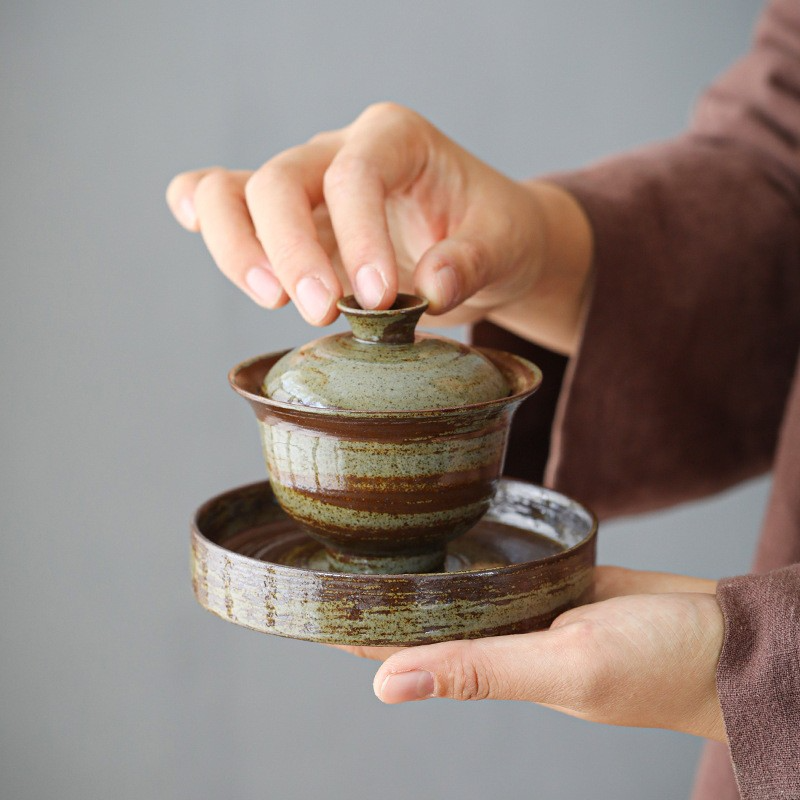 Art Tea Cup JianZhan Tenmoku Mottled Gai Wan