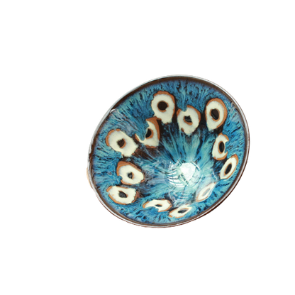 Noble Peacock Feather Ceramic Tea Cup