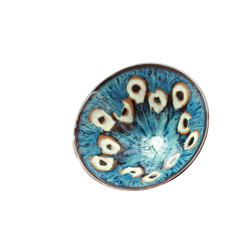 Noble Peacock Feather Ceramic Tea Cup
