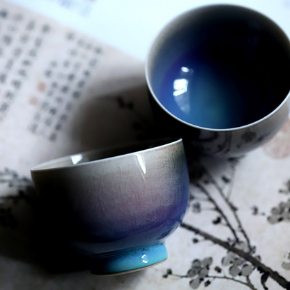 Art Tea Cup JianZhan Tenmoku Teacup Symphony Blue