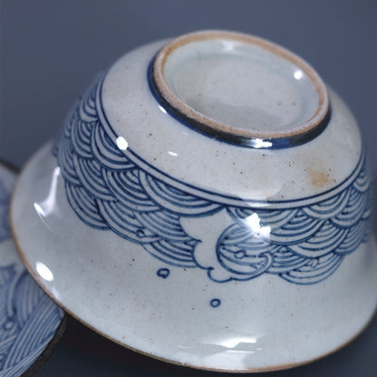 Art Tea Cup JianZhan Tenmoku Gai Wan Wave