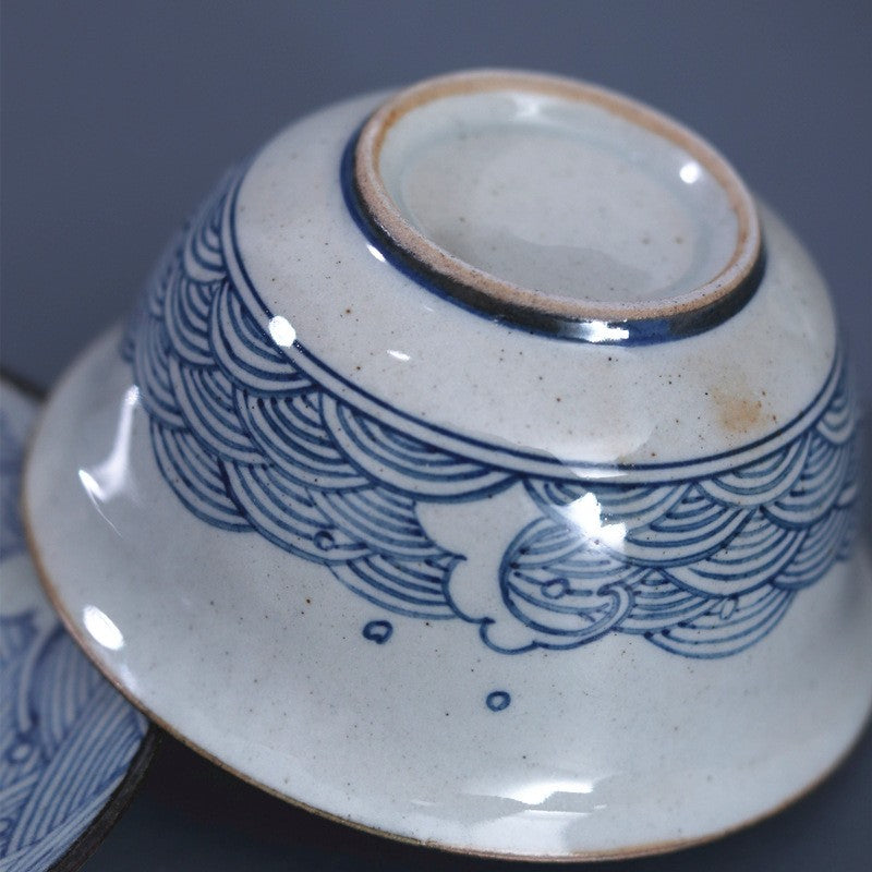Art Tea Cup JianZhan Tenmoku Gai Wan Wave
