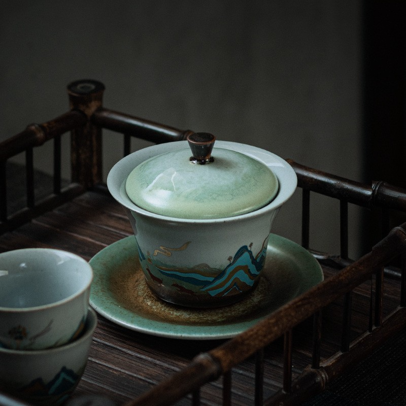 Art Tea Cup JianZhan Tenmoku Tea Cup Deer