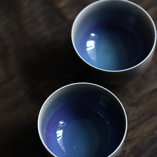 Art Tea Cup JianZhan Tenmoku Teacup Symphony Blue