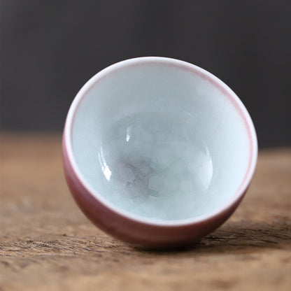 Art Tea Cup JianZhan Tenmoku Teacup Rose Bloom