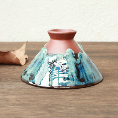 Art Tea Cup JianZhan Tenmoku Tea Cup Noble Peacock