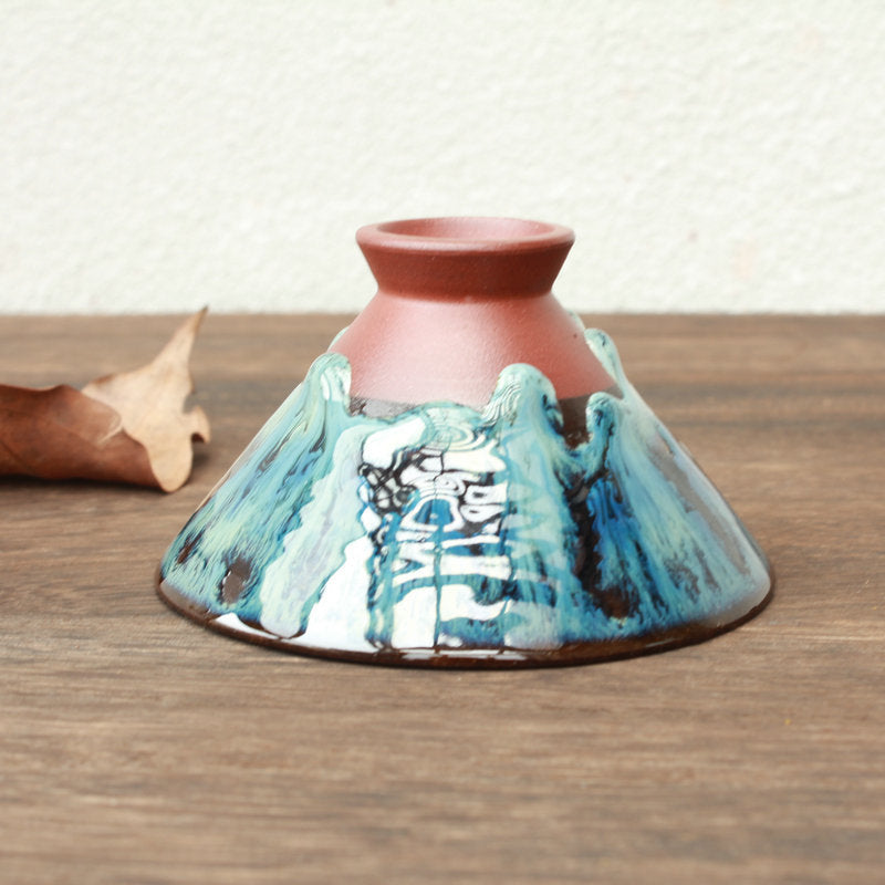 Art Tea Cup JianZhan Tenmoku Tea Cup Noble Peacock