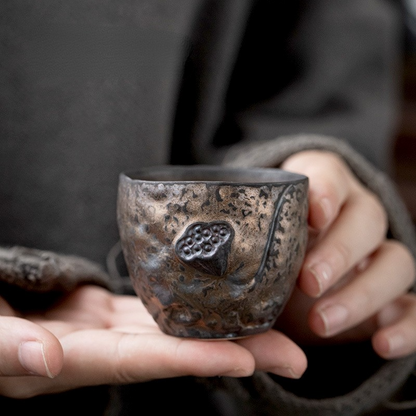 Art Tea Cup JianZhan Tenmoku Tea Cup Lotus